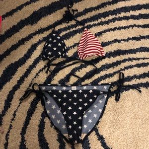 Red white and blue bikini